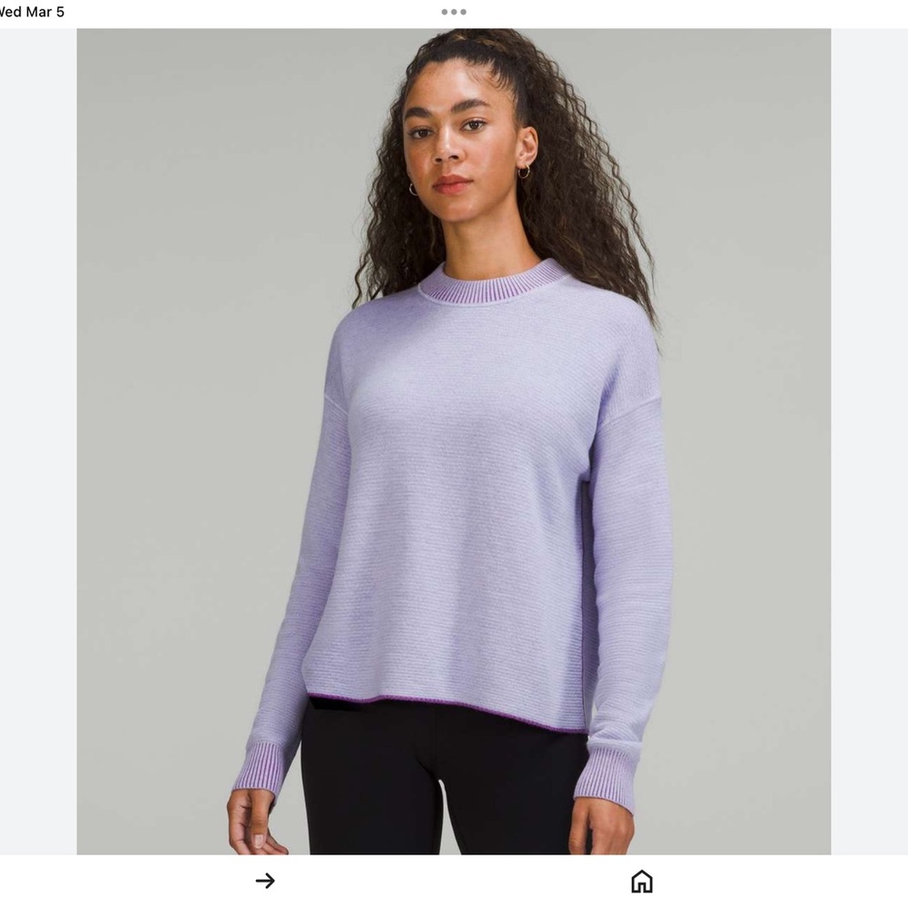 lululemon athletica Lavender Crewneck Sweater